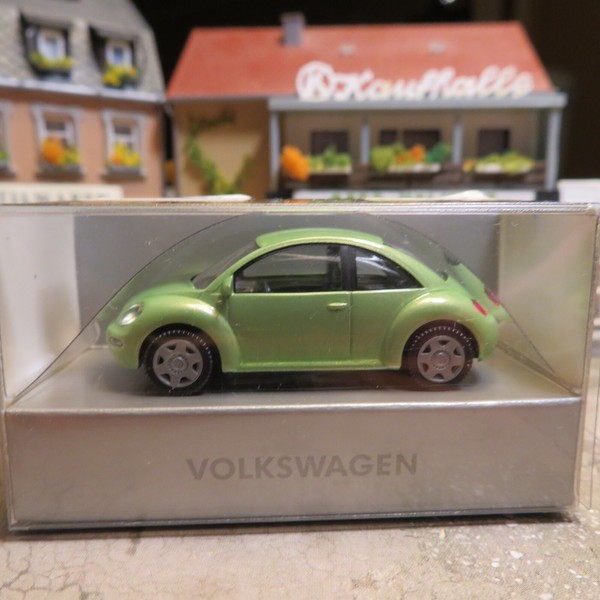 Wiking H0 1:87 Vw New Beetle 1998 GrüN Schwarz Vw Original Modell Neu Ovp-image