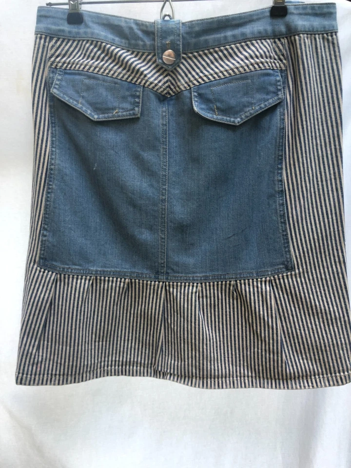 Marc by Marc Jacobs джинсовой ткани юбка размер 4 женщин в полоску повседневный женщины синий - Изображение 3 из 4