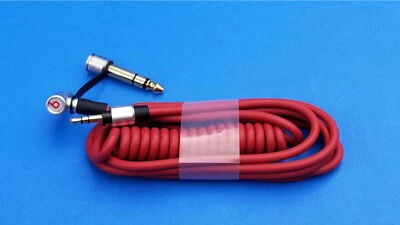 Coiled Audio Cable for Beats PRO DETOX. Cable with 3.5 & 6.5 mm Male Connector