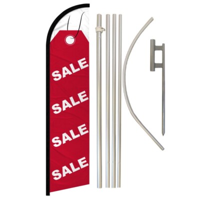 Sale Windless Banner Swooper Advertising Flag Pole Kit Sale Red Tag