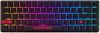 Higround Basecamp 65% Mechanical USB Wired Gaming Keyboard LAVAROCK White Flame