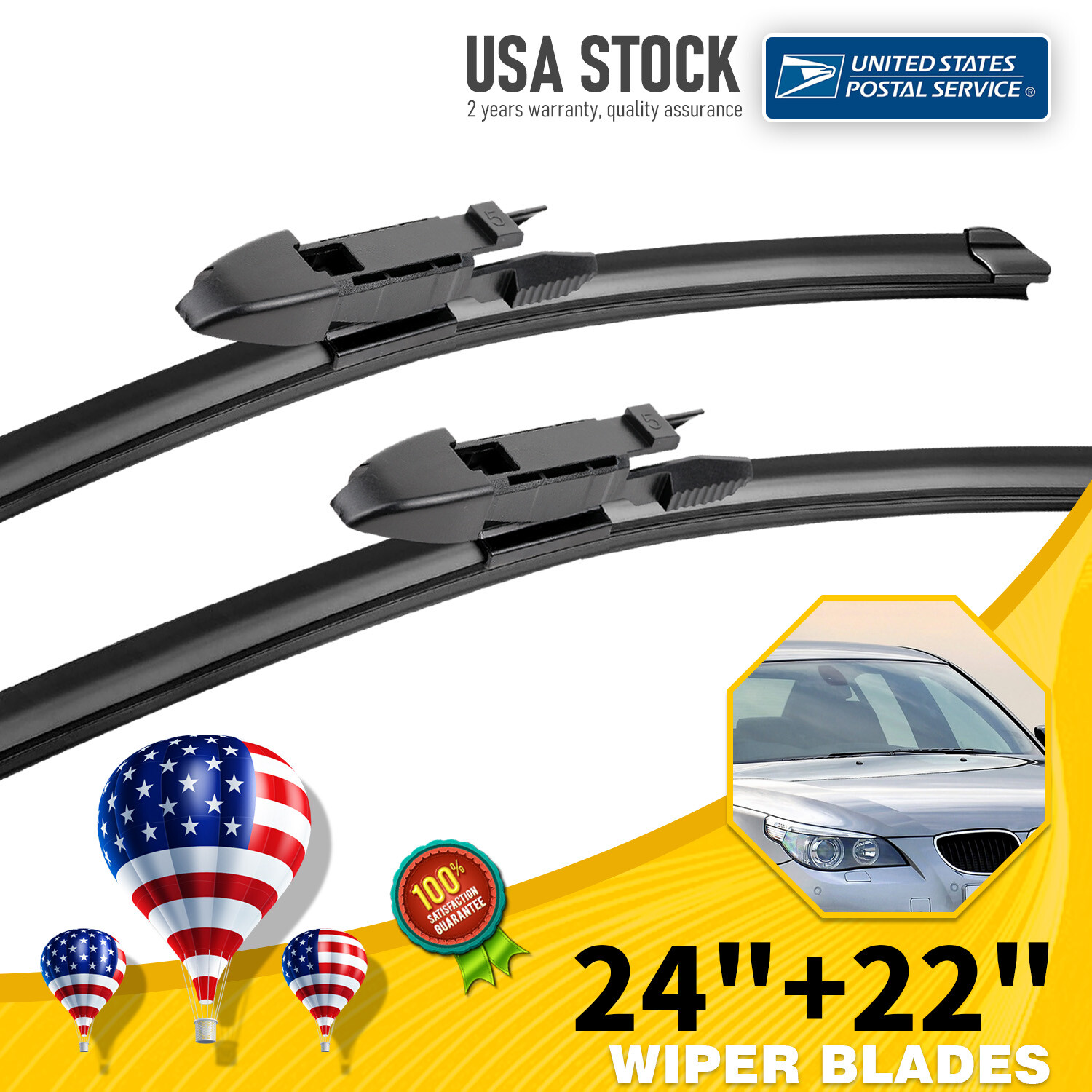 Original Equipment Front Bracketless Windshield Wiper Blades 24