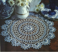 SUMMER FLOWERS DOILY 21" HOME DECOR CROCHET PATTERN INSTRUCTIONS