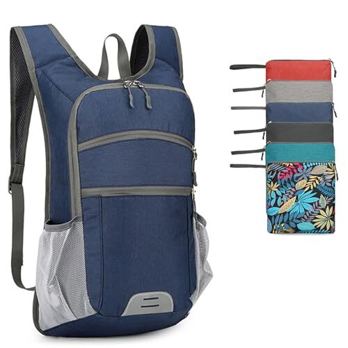 15L Hiking Backpack Foldable Ultralight Hiking Pack Small Travel Navy