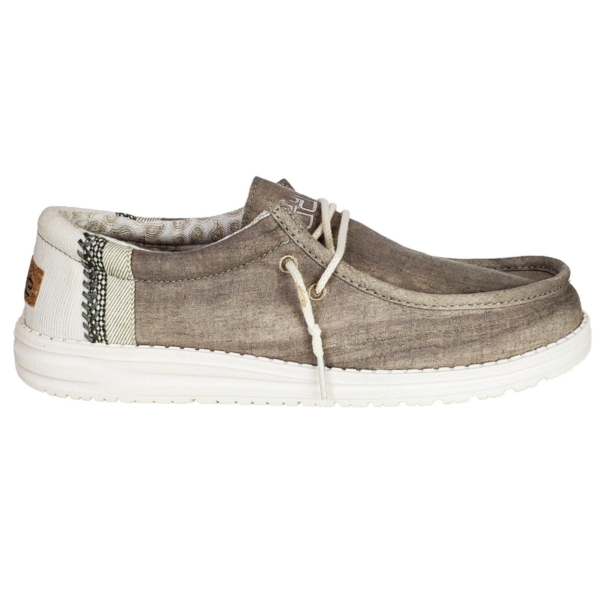 Hey Dude wally linen slip on loafers mens 8 natural khaki  display picture 3