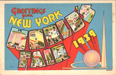Postcard Greetings New York World's Fair 1939 Official 1939 Cancel