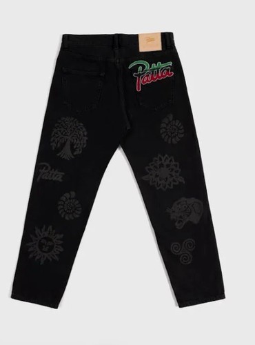Patta Hope Love Peace Denim Pants Jeans Black Skate Straight Fit 30 Wide 32 Long