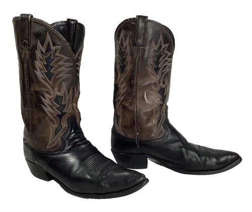 Vintage Dan Post Ostrich Leather Black Cowboy Boots, Size Men\'s 10B TEMPE FULL QUILL OSTRICH by DAN POST – Dan Post Boots main image 2
