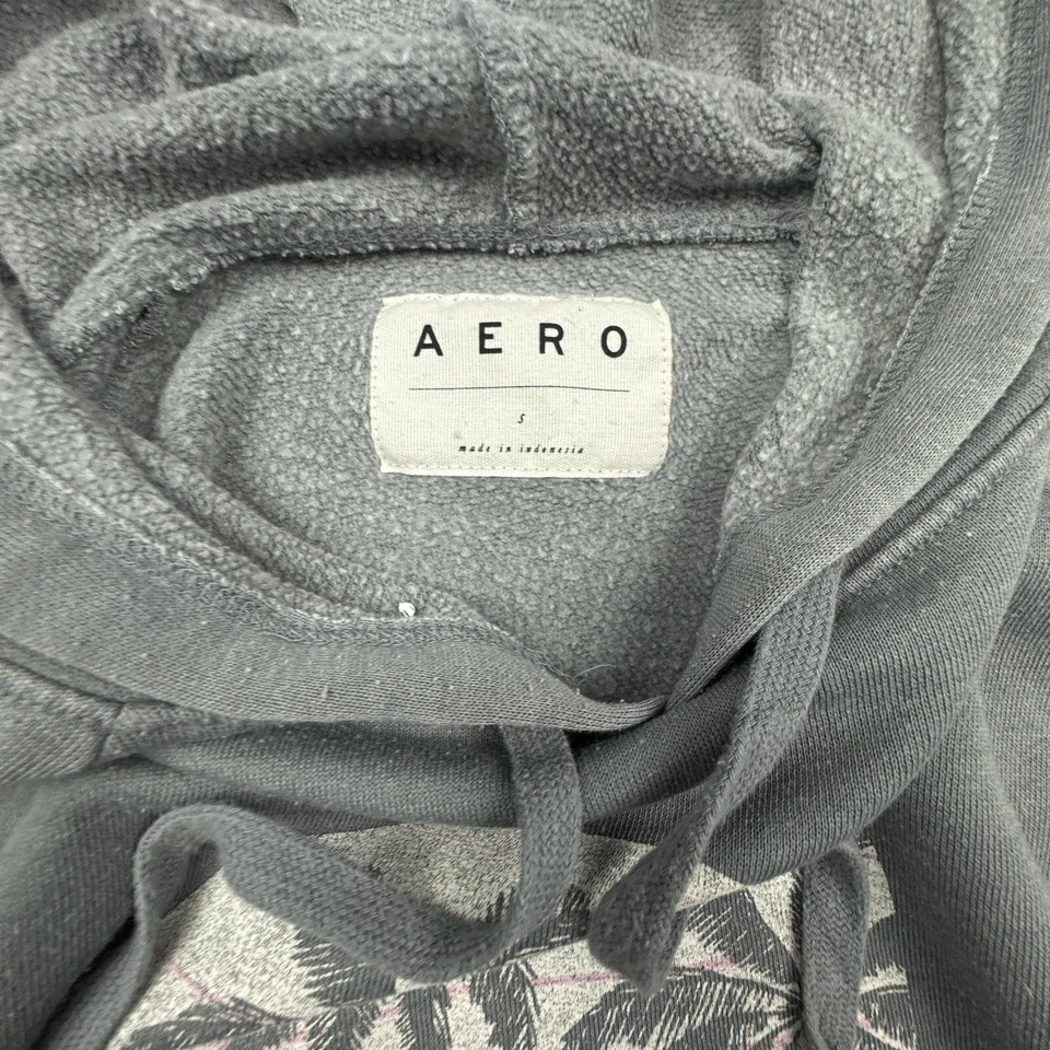 Sudadera con Capucha Aero Recortada Para Mujer Pequeña Gris Gráfico Pullover Suave Polar Sudadera Foto 3 de 4