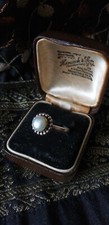 Vintage 1980-s Pearl Sterling Silver Ring Size UK O , US 7 - Beautiful design 