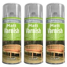 Paint Factory Matt Varnish Spray Paint Clear 250ml x 3