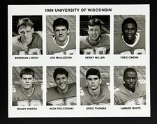 1989 University of Wisconsin Badgers Football Owens White Magazzeni VTG Photo