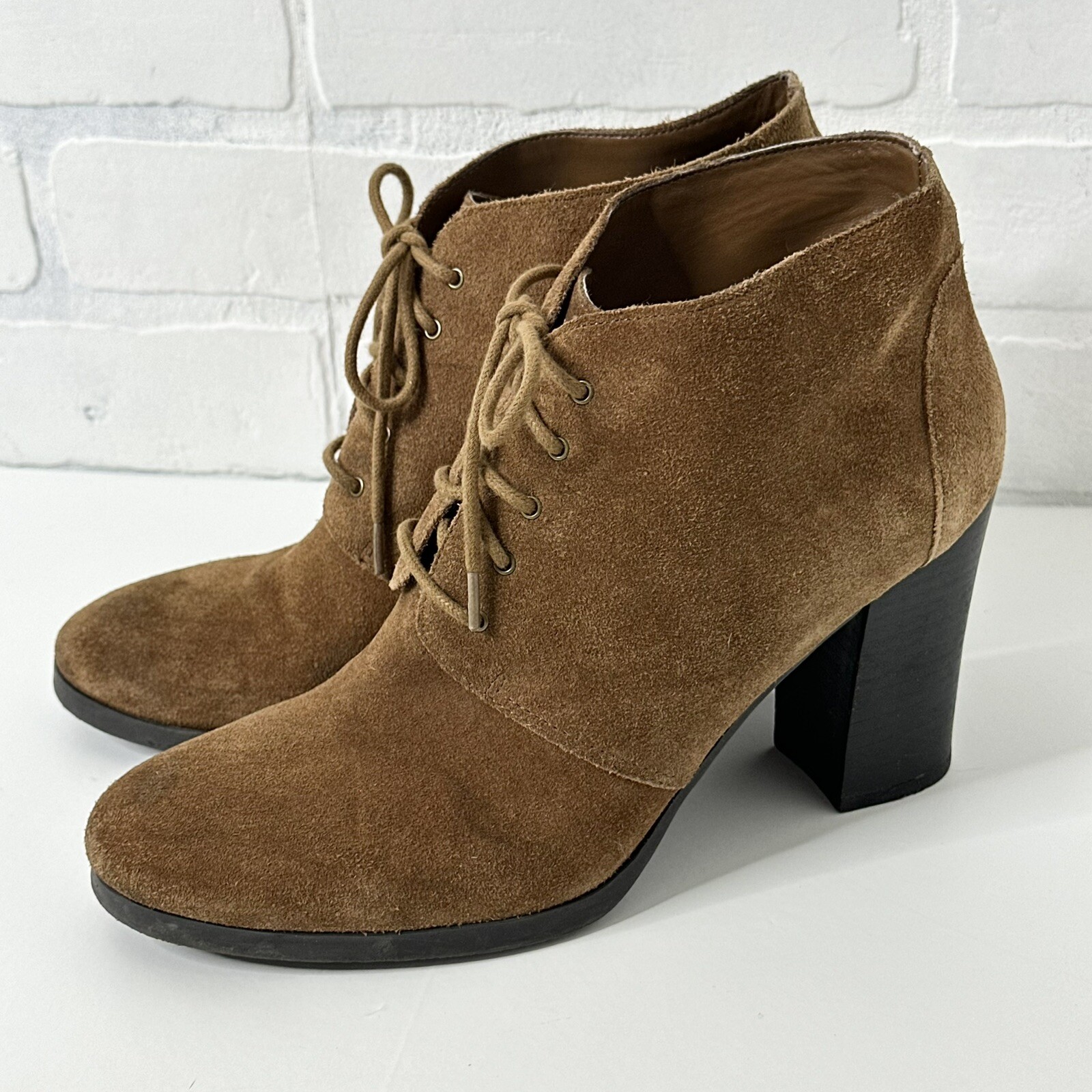 Franco Sarto Womens Boots Size Wenda Ankle Suede Booties Lace Up