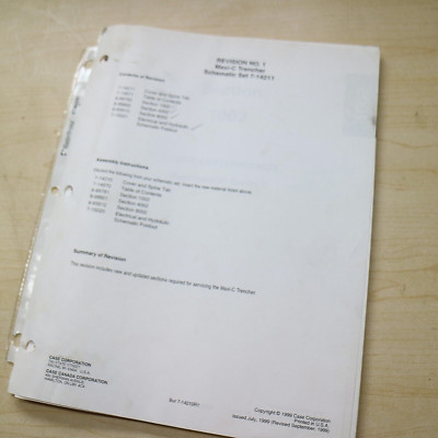 CASE MAXI-C TRENCHER Electrical Hydraulic Schematic Manual Shop Service REVISION