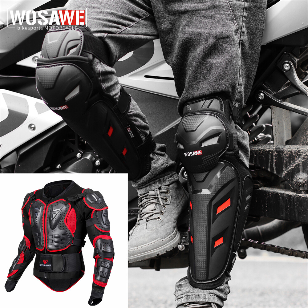 WOSAWE Juego de Protección de Motocicleta para Adultos Chaqueta Blindaje Esquí Rodilleras Protector