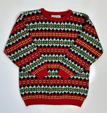 Croquet Club Vintage Geometric Christmas Sweater / Women s Size Large