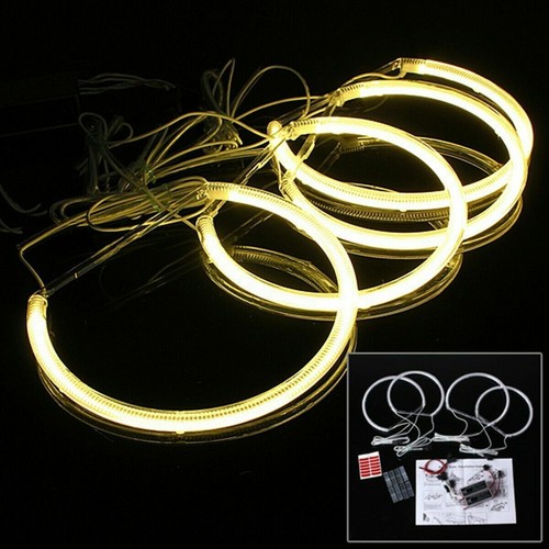 4PCS Angel Eyes CCFL Standlicht Ringe Scheinwerfer 131mm Set Gelb Für BMW E46 - Bild 5 von 7