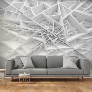 VLIES FOTOTAPETE 3D effekt Abstrakt grau TAPETE 3D ...