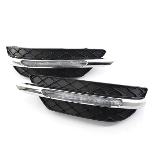 2x LED DRL Fog Lamps – Daytime Running Lights – Fits Benz W204 C300 Sport 2008-2011 – Chrome Housing