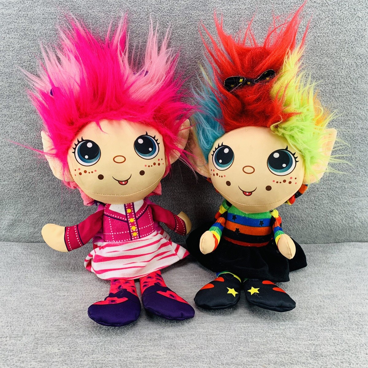 Flip Zee Trolls 2 in 1 Plush Rainbow Galore & Pretty in Pink Toy