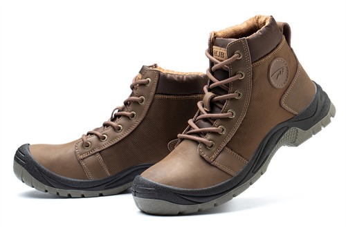 Botas de trabajo para hombre punta de acero cuero resistente al agua antideslizantes punta de acero botas - Imagen 5 de 21