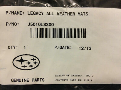 #ad 2000 2004 Subaru Legacy Outback 03 06 Baja All Weather Floor Mats Rubber NEW OEM $59.17