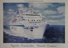 "Sté Nle MARITIME CORSE-MEDITERRANEE" Affiche originale entoilée Jean GRINI