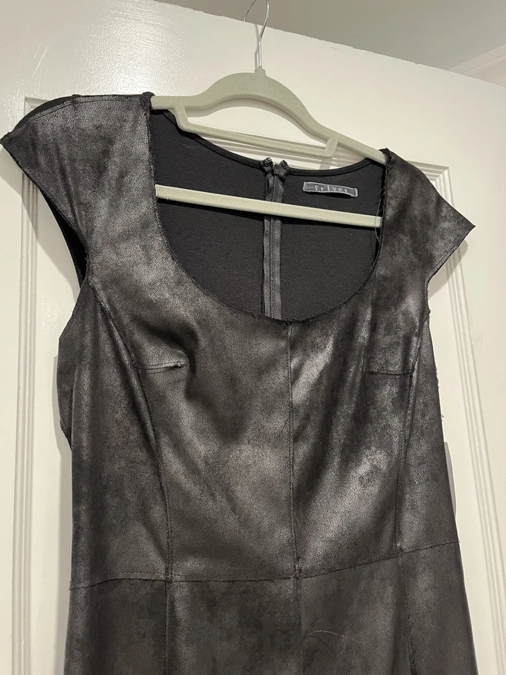 Бархат на Graham & Spencer SizeM искусственной кожи черный оболочка платье молнии назад новый с Ярлыками - Изображение 4 из 4