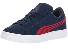 Boys Unisex PUMA Kids Suede Classic Badge PS Sneaker Blue/Red Size 6.5