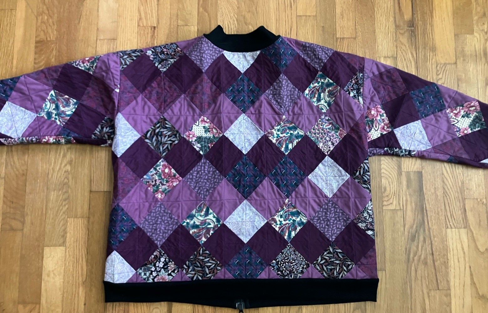 Handmade Patchwork Quilt Jacket Bomber Style Size… - image 3