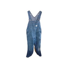 Vintage Big Mac Overalls Mens 34 x29 Dark Denim Square Back Bib Work Excellent