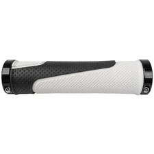 Velo D3 Lock-On Bike Grips 130mm | Ergonomic Black/White Cycling Handlebar
