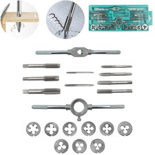 20x Hand Tap and Die Set Screw Thread Reamer M3-M12 Twist Drill Bit Tool Kit
