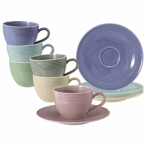 Seltmann Weiden Beat Color Glaze Kaffeetassen Mit Untertassen 6Er Set-image