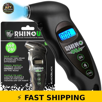 #ad Rhino USA Digital Tire Pressure Gauge 150 PSI with Backlit Display $33.99