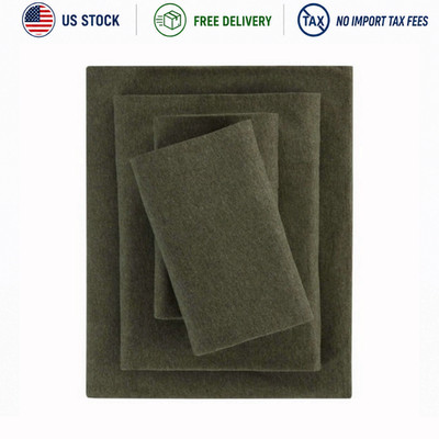 Mainstays Queen 4 Piece Cotton Rich Jersey Bed Sheet Set Extra Soft Green