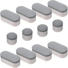 12 Pieces Universal Toilet Seat Bumpers Kit with Strong Gray