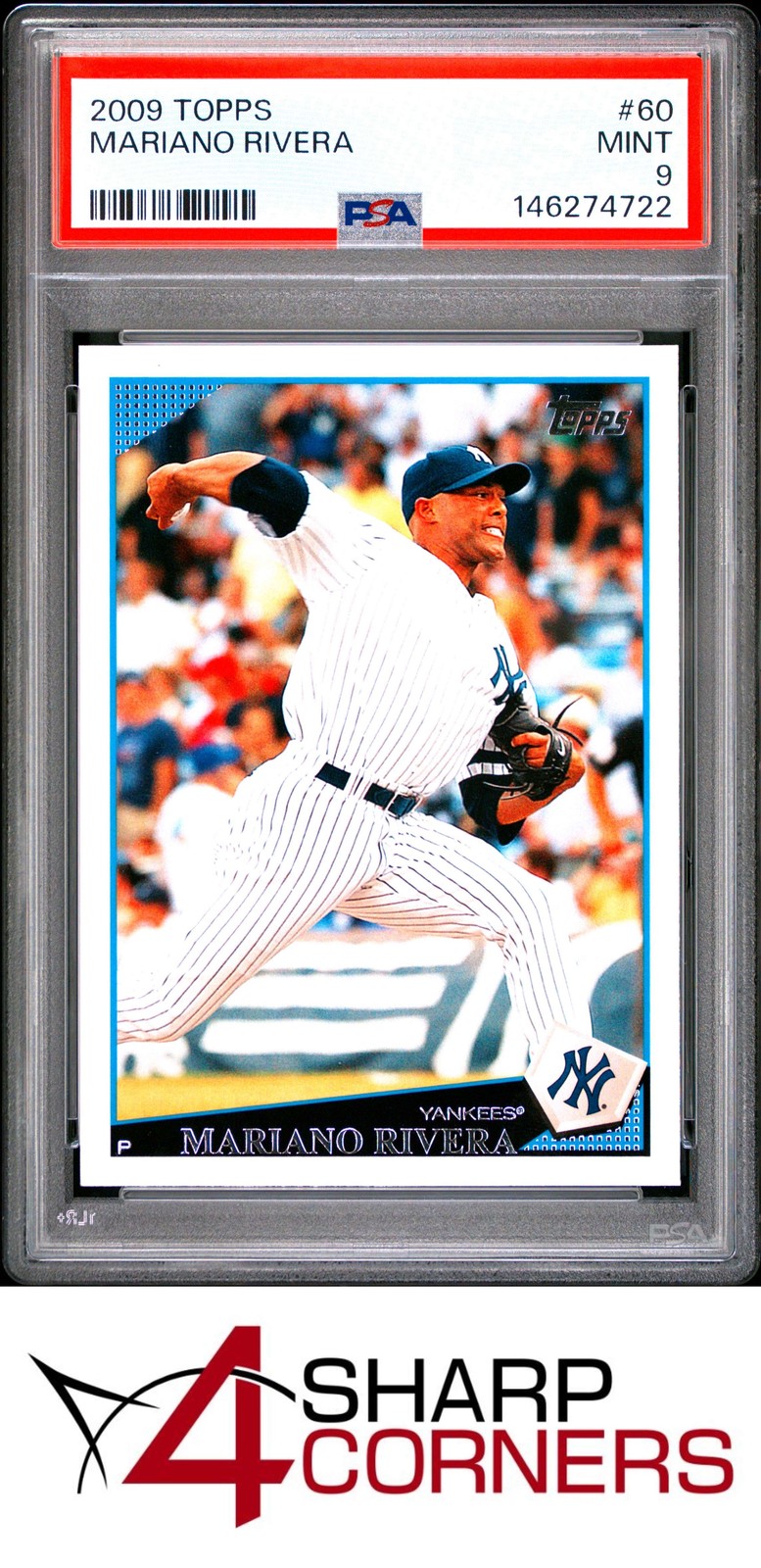 2009 TOPPS #60 MARIANO RIVERA YANKEES HOF PSA 9 view 1
