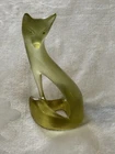 Vintage Fenton Topaz Fox Iridized Glass 8 Inch Rare Figure Decor