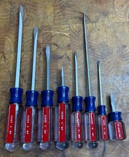 8 Vtg Craftsman Slotted Flat-head Screwdrivers Usa
