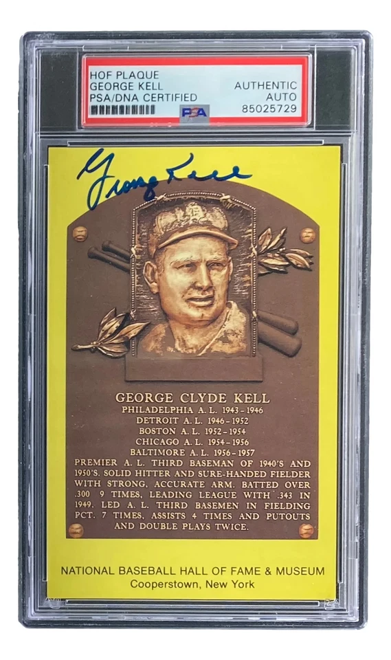 George Kell Signed 4x6 Detroit Tigers HOF Plaque Card PSA/DNA 8502729 - Image 4 of 4