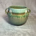 Vtg Roseville Pottery Vase Monticello Double Handle Blue Green Arts & Crafts 30s