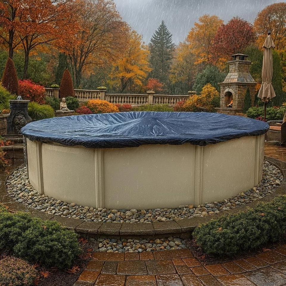 18’ Ft. round Pool Winter Cover for above Ground Pools – 8-Year Warranty, Cold a - Image 3 of 4