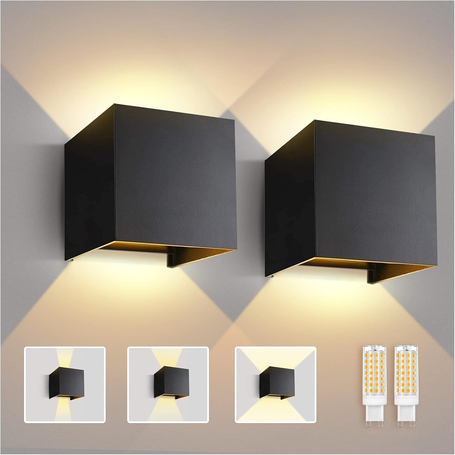 2 Pezzi Applique da Parete Interno G9 Sostituibili con Angolo Regolabile