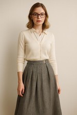 Vintage Wool Plaid Pleated Skirt Main Line Philly Size 8 Medium Cottage Prairie