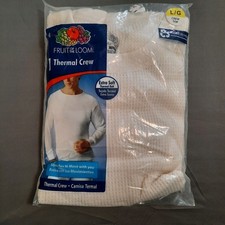 Fruit Of The Loom Mens Large Thermal Crew Longsleeve Brand New