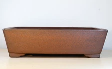 Japanese Bonsai Pot Tokoname NAKANO YUJI 13.3"(33.9cm) Unglazed Rectangle Y985
