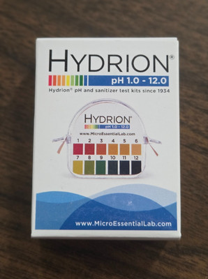 Micro Essential Lab 140 Polystyrene Hydrion Wide Range pH Test Paper pH 1.0-12.0