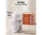 WarmZe Disposable Baby Bottle Warmer Wrap Small 4-6 oz 33-Pack