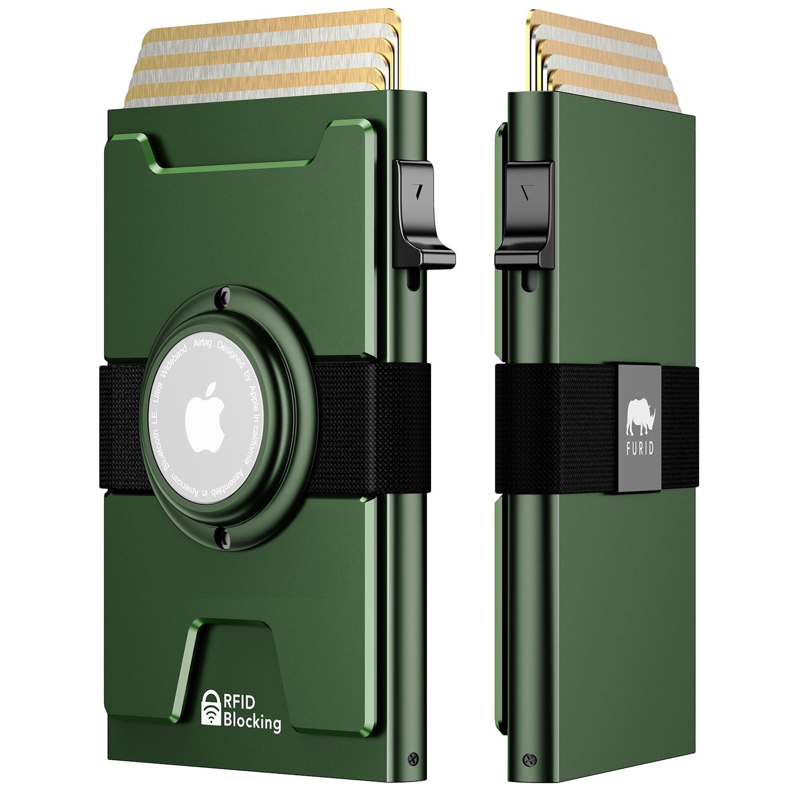 Smart Airtag Wallet for Men: Metal Wallet with Built-In Airtag Holder for Apple Air Tag